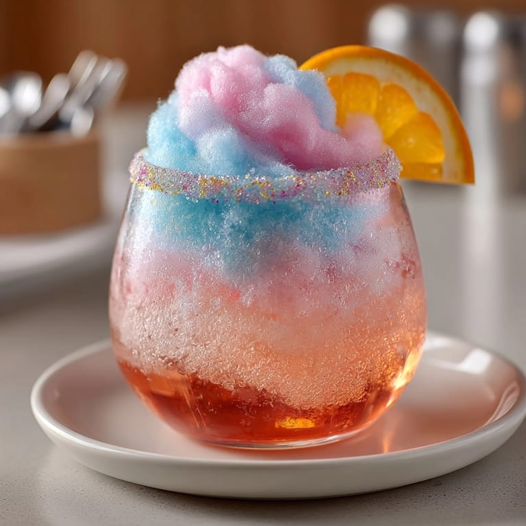 Sweet Hocus Pocus Cotton Candy Cocktail &ndash; vanilla vodka orange liqueur and cranberry fusion