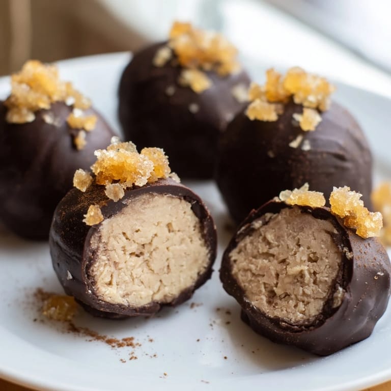 Irresistibly smooth Cinnamon Ginger Ricotta Truffles, perfect for dessert lovers to enjoy.  