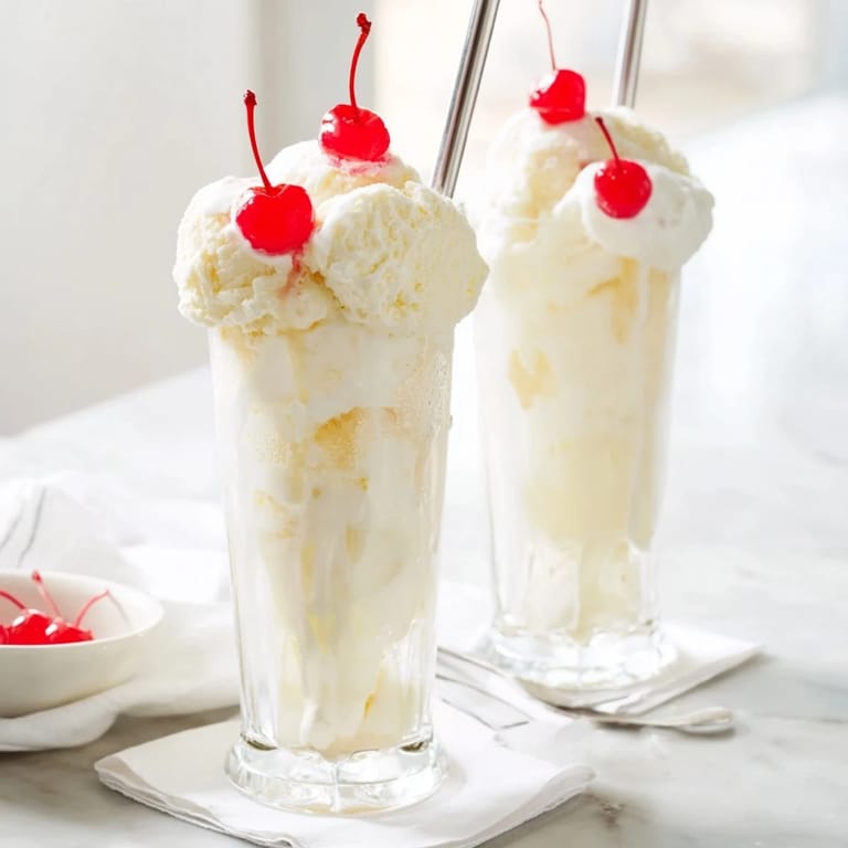 Enjoy this refreshing Homemade Cream Soda Float, topped with whipped cream, ready to drink!