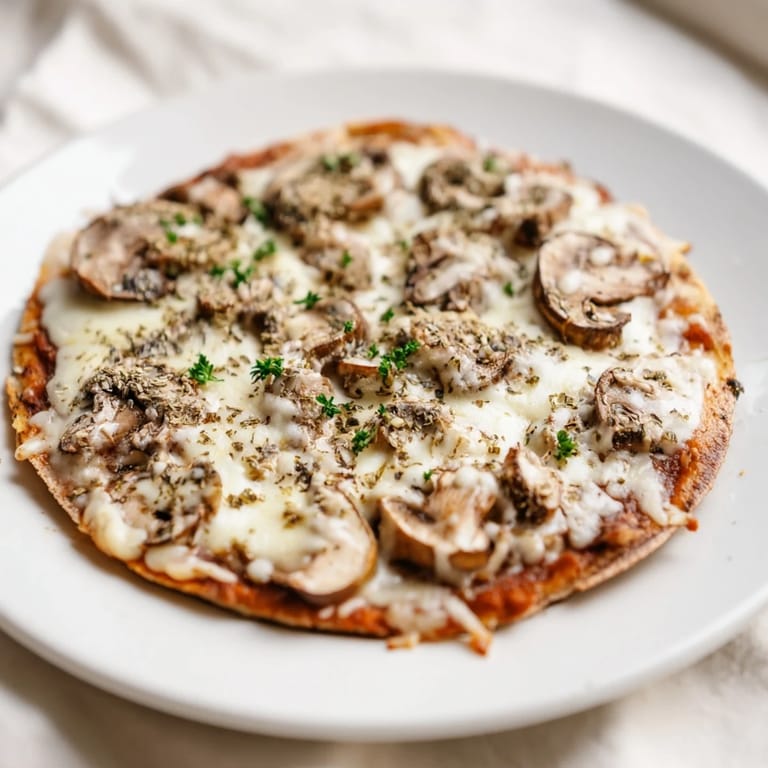 Crispy crust upgrade to frozen pizza, baked with mushrooms, oregano and extra, gooey cheese.