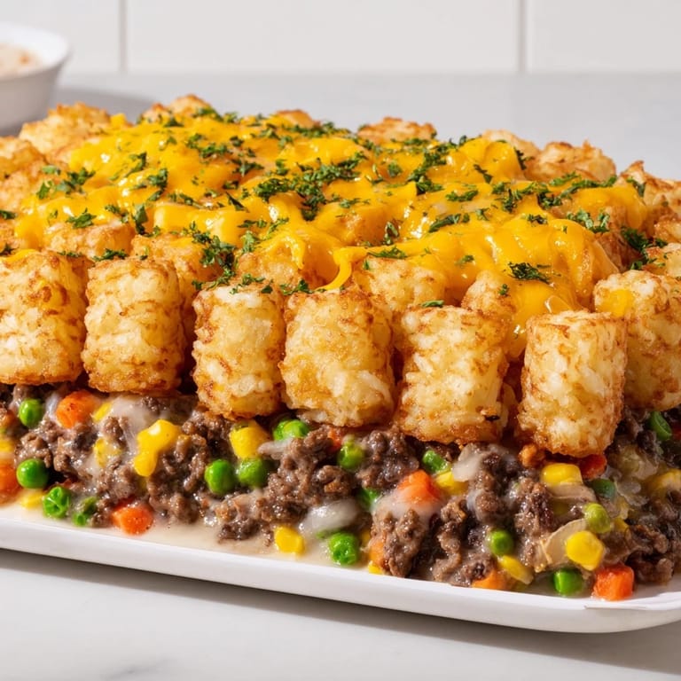 Imagine a bubbling Quick Christmas Tater Tot Casserole, with golden tater tots and creamy, beefy layers.