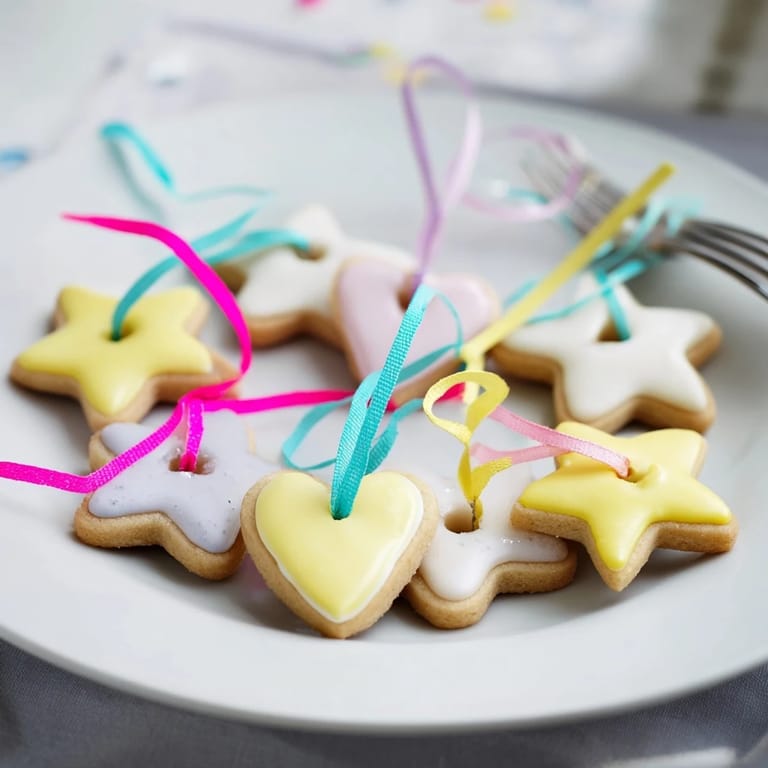 Shimmering pink iced Mignonneries Coeurs et Étoiles, these elegant French cookies anticipate a celebratory occasion.