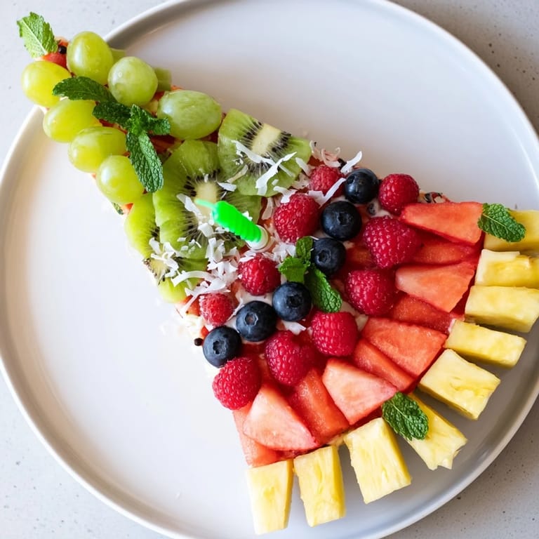 A refreshing close-up of the delicious Birthday Board, showcasing layered strawberries and kiwi.