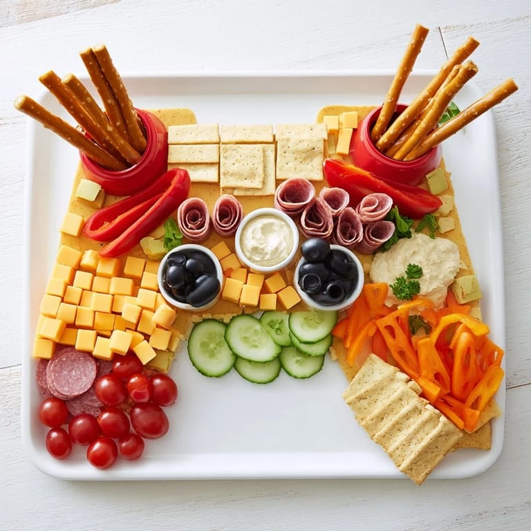 Savory controller-shaped snack platter with cheese, meats, and olives ready for your game night.