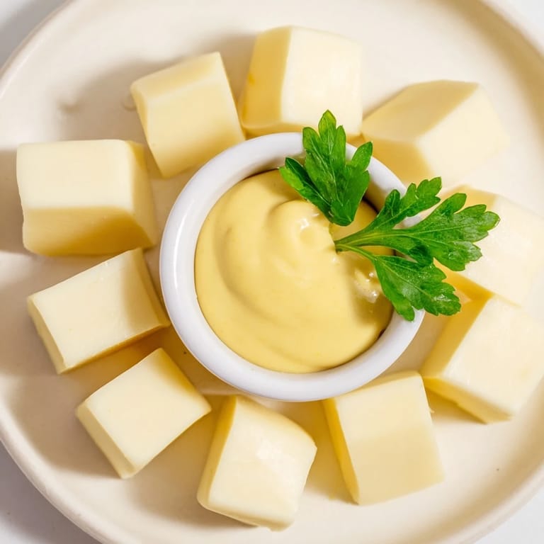 Enjoy a savory cheese platter starring Gouda, with a homemade mustard dip for dipping.