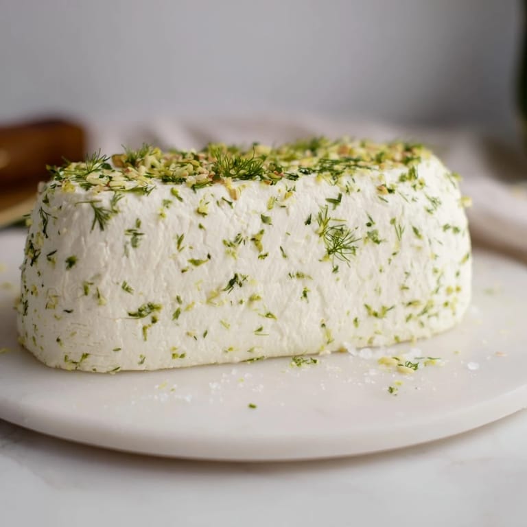 Vibrant "Fossil Record" appetizer: a vegetarian delight with fresh herbs and beautifully arranged nuts.