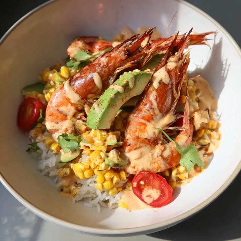 Spicy Cajun shrimp taco bowls piled high with fresh veggies and creamy avocado, ready to devour!