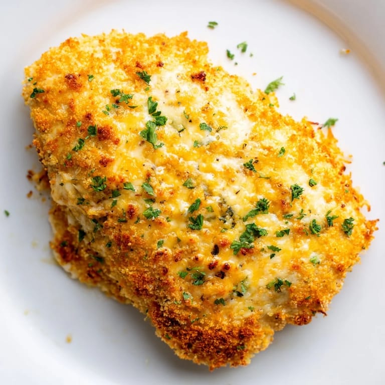 A close-up of savory Cheesy Baked Chicken Breast, offering a delightful blend of textures and flavors.