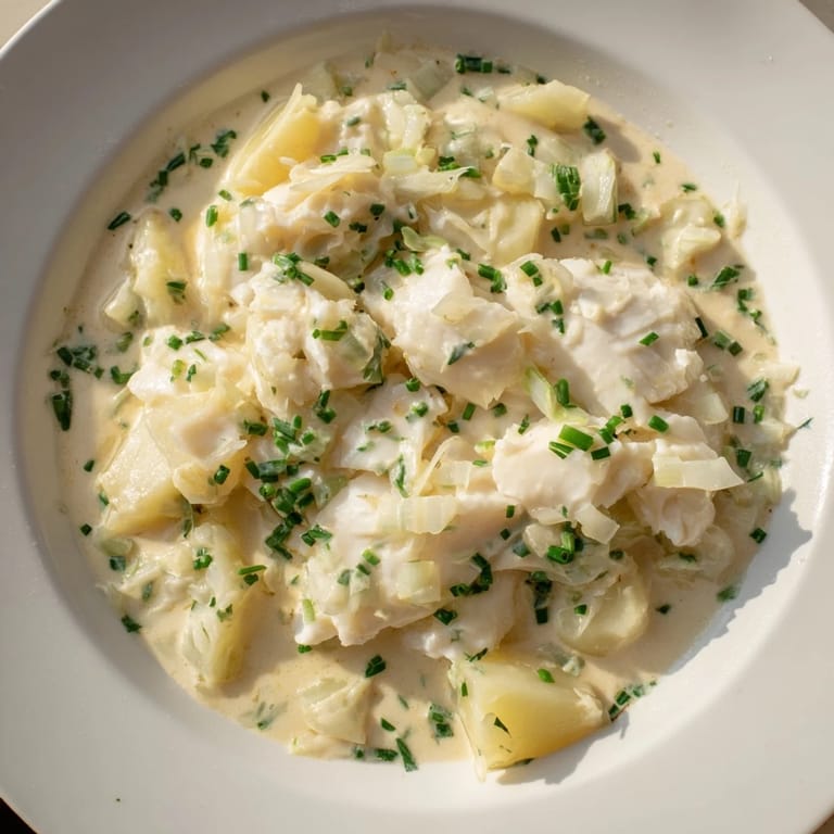 Hearty Icelandic Fish Stew, featuring flaky white fish and creamy sauce, perfect for a cold evening.