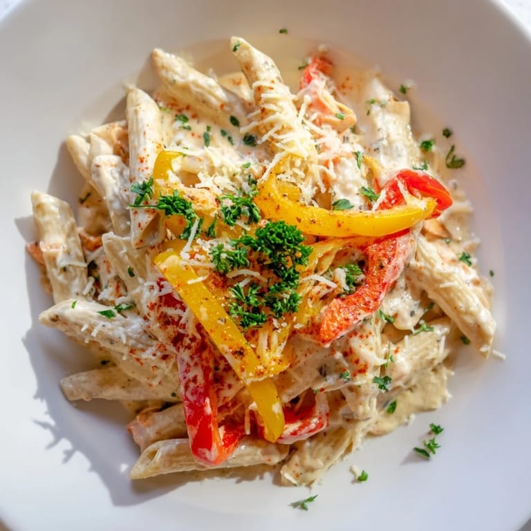 Plate of Creamy Cajun Pasta, a comforting meal with a rich, creamy Cajun sauce.