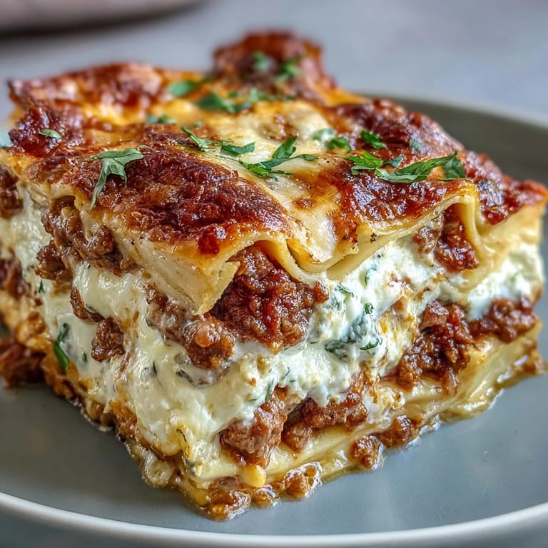 Steaming Worlds Best Lasagna from the oven reveals tender noodles and rich meat sauce in every cheesy layer.