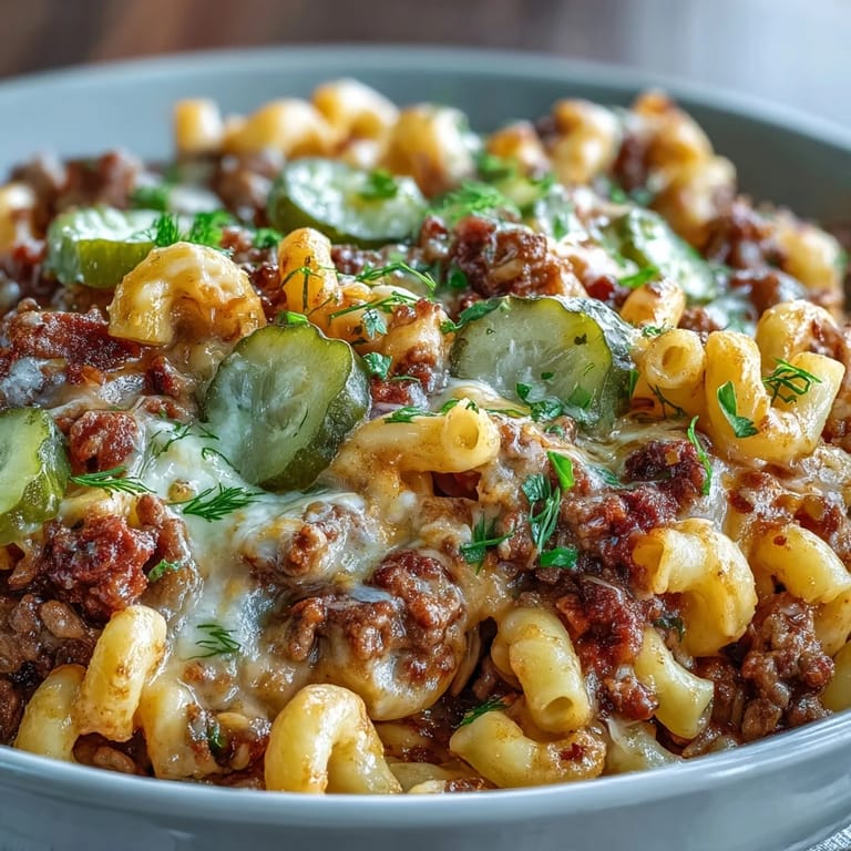 This One-Pan Cheeseburger Chili Mac steams with elbow macaroni and ground beef, flecked with onions and smoked paprika.
