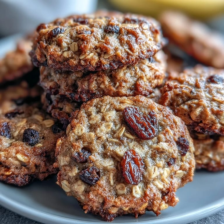 Chewy Vegan Banana Oat Breakfast Cookies with chocolate chips and cinnamon, ready to enjoy with morning coffee.