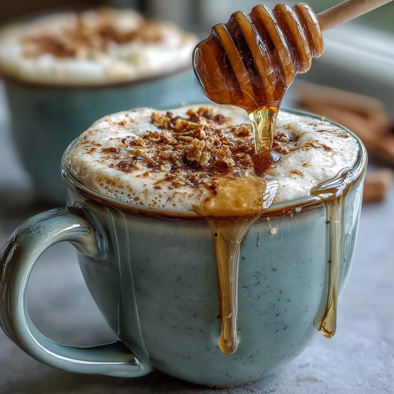 Velvety dandelion tea latte, naturally sweet, served warm in a mug.
